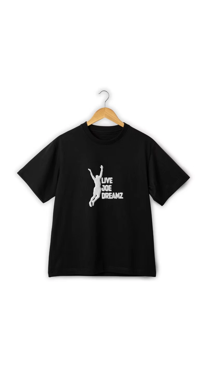 Live Joe Dreamz T-shirt (Black Embroidered Edition) cover